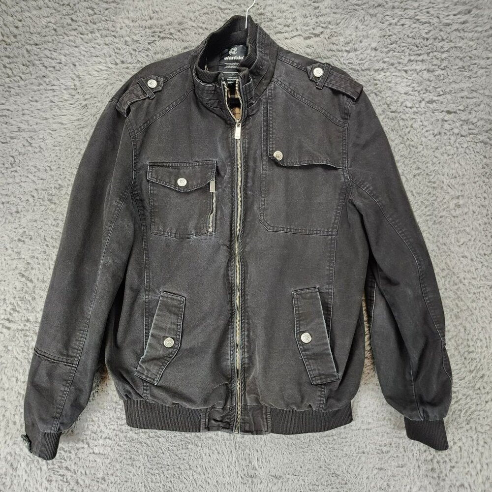 Wantdo Jacket Mens Large Black Long Sleeve Full Zip Bomber